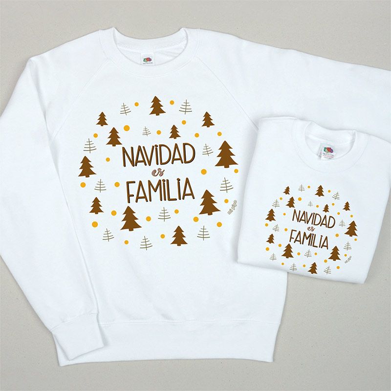 2 Camiseta Sudadera Navidad es Familia mi pipo