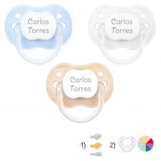 Pack with 3 Baby Personalized Pacifiers 
