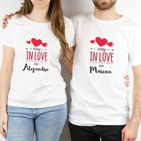 Pack 2 Prendas Personalizadas Pareja Estoy in love con (Nombres)