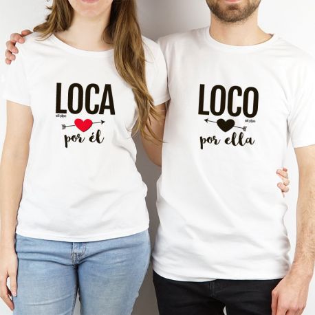 Pack 2 prendas Pareja divertidas Loca por él / Loco por ella