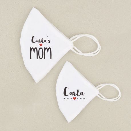 Pack 2 Mascarillas Higiénicas reutilizables Personalizadas (Nombre) Yo soy tu Padre / Papi yo soy tu hijo