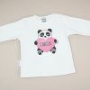 Camiseta o Sudadera Bebé y Niño/a Nombre Personalizada Panda Corazón Rosa 