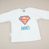 Camiseta o Sudadera Bebé y Niño/a Nombre + Superman
