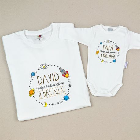 Pack 2 Prendas Personalizadas Juntos hasta el Infinito ¡y más allá! Planetas