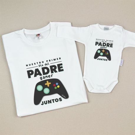 Pack 2 Prendas Nuestro primer día del Padre Gamer juntos