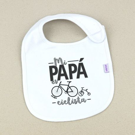 Babero Divertido Mi Papá es ciclista