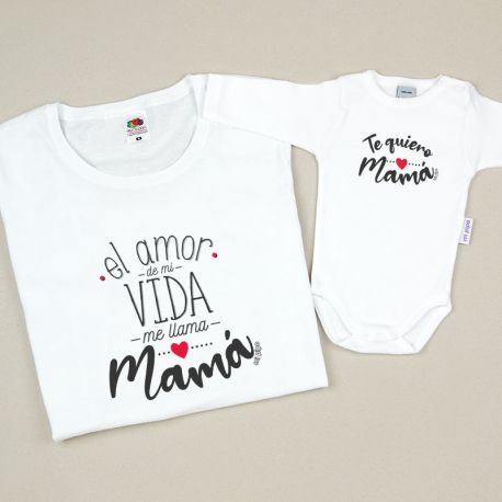 Pack 2 Prendas El amor de mi vida me llama Mamá / Te quiero Mamá
