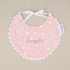 Babero Piqué Nacimiento Rosa Estrellas Personalizado 