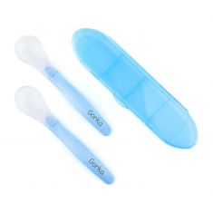 Set 2 Silicone Spoon with Blue Personalized case