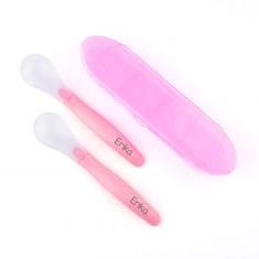 Set 2 Silicone Spoon with Pink Personalized case
