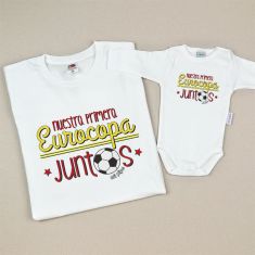 Pack 2 Prendas Camiseta o Sudadera Papá Nuestra primera Eurocopa juntos