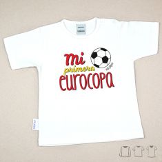 Camiseta Divertida Bebé Mi primera Eurocopa Balón