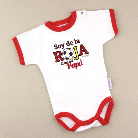 Babidu Body Ribete rojo Soy de la Roja como mi Papá (balón)
