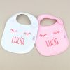 2 Baberos Personalizados Blanco-Rosa Personalizados