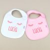 2 Bibs Personalized White-Pink +3M