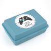 Pack Botella 600ml + Cajita Porta Alimentos Consola Azul personalizadas