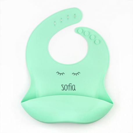 Blue rubber personalized Bib
