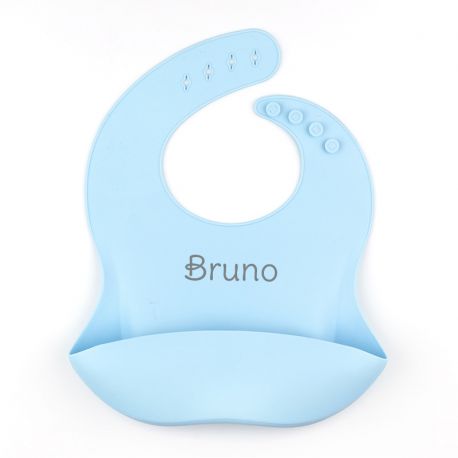 Babero Silicona Personalizado Nombre, color a elegir