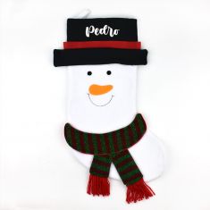 Calcetín Premium Navidad Muñeco Nieve personalizado