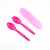2 Spoons with Case Personalized Pink