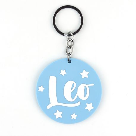 Llavero Metacrilato Redondo Azul Pastel Personalizado