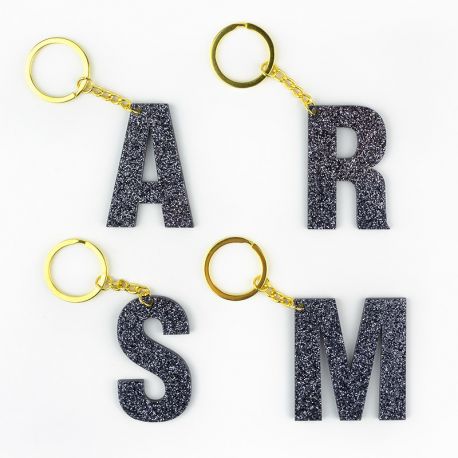 Keychain Simple Shape Star Blue Personalized 