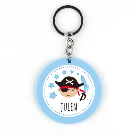 Keychain Simple Shape Star Blue Personalized 