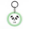Llavero Metacrilato Redondo Panda Menta Personalizado