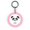 Llavero Metacrilato Redondo Panda Rosa Personalizado