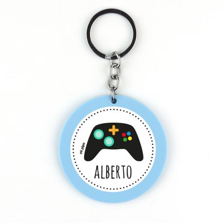 Keychain Simple Shape Star Blue Personalized 