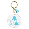 Keychain Simple Shape Star Blue Personalized 