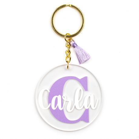 Keychain Simple Shape Star Blue Personalized 