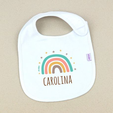 Babero Personalizado Arcoiris soft