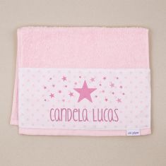 Toallita de Rizo Estrella Rosa Personalizada