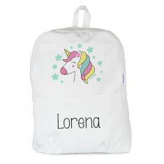 Mochila Medium LONA Unicornio personalizada, color a elegir