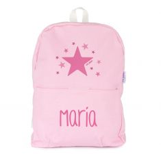 Mochila Medium LONA Estrella Rosa personalizada, color a elegir