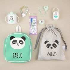 Pack El Primero de la Clase Panda personalizado + Regalo Cadenita Madera