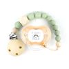 Cajita Chupete Divertido + Cadenita de silicona Gema Verde Soft, texto a elegir