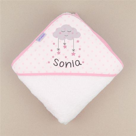 Capa de baño Nube Rosa Personalizada