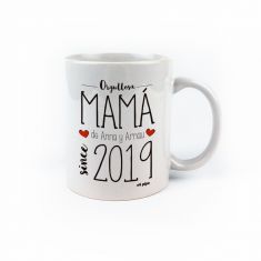 Taza cerámica Mamá Orgullosa Mamá de nombre since año personalizada
