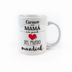 Taza cerámica Mamá la mejor mamá del mundo mundial personalizada
