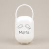 Box Pacifier Holder White-Heart Pink Personalized