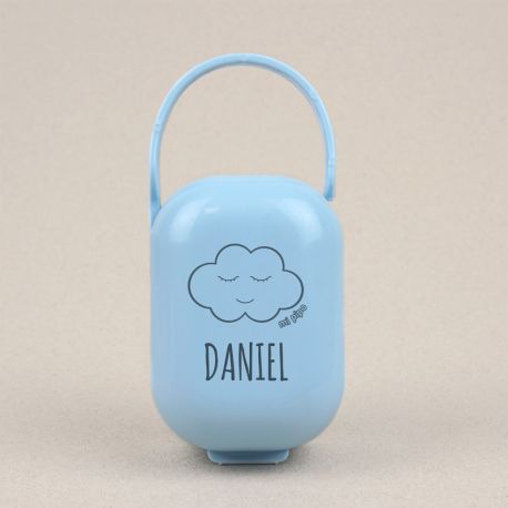 Box Pacifier Holder White-Heart Pink Personalized