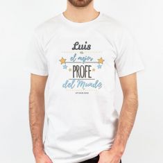 Camiseta Personalizada (nombre) Es el Mejor Profe del mundo (texto libre)