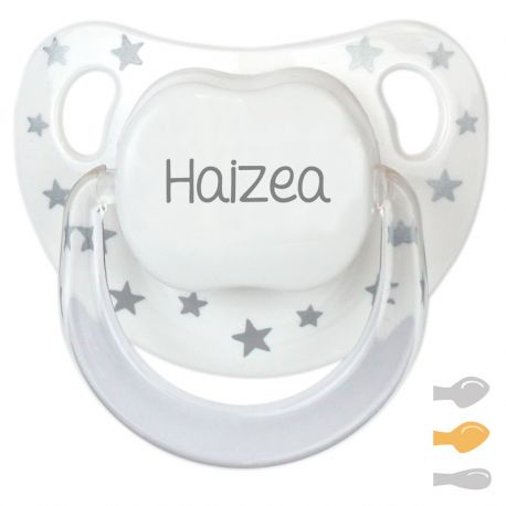 Chupete Baby Chic Blanco Plata Personalizado