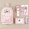 Pack Mi Equipo para el Cole con Mochila Nylon Hada personalizado + Regalo Marcaprendas