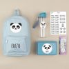 Pack Mi Equipo para el Cole con Mochila Nylon Panda Azul personalizado + Regalo Marcaprendas