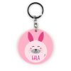 Llavero Metacrilato Redondo Conejito Rosa Personalizado