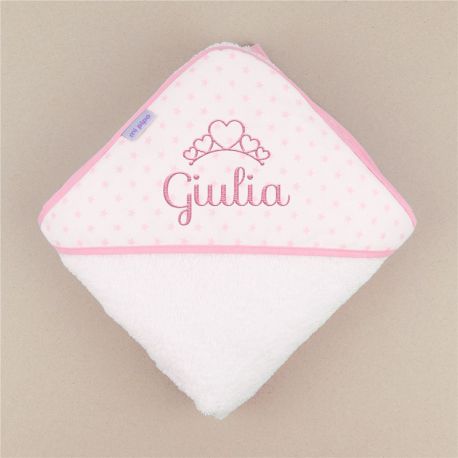 Capa de baño bordada estrellitas rosa