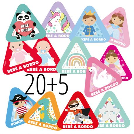 PROMO Pegatina para coche Bebé a Bordo, compra 20 y te regalamos 5